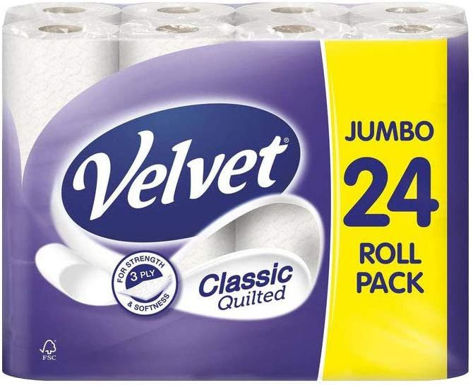 Velvet WC pappír 3l Classic Quilted Jumbo 24rl
