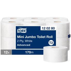 Tork WC pappír Júmbó Mini hv. 2l, 170m 12rl T2