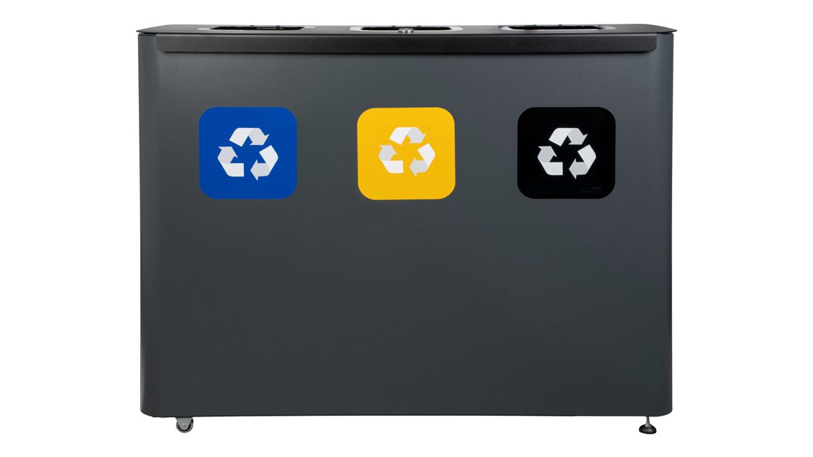 Eko Star flokkunarfata stál svört 3x60L