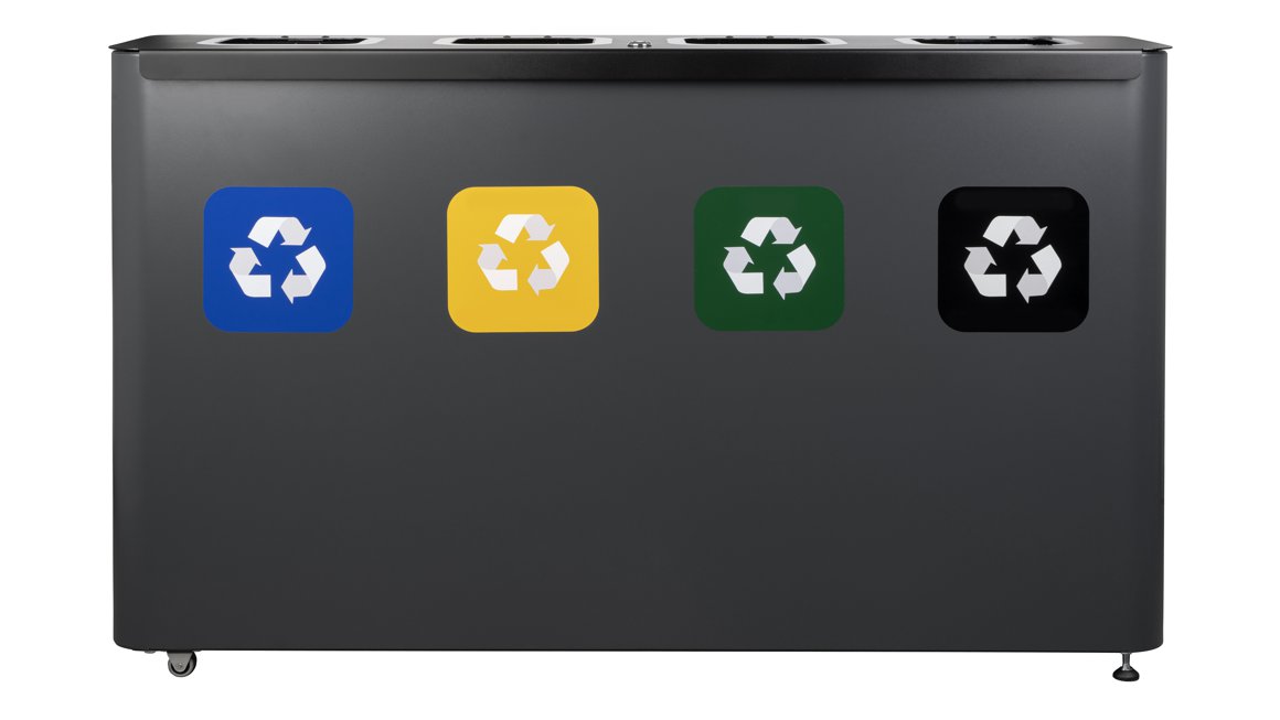 Eko Star flokkunarfata stál svört 4x60L