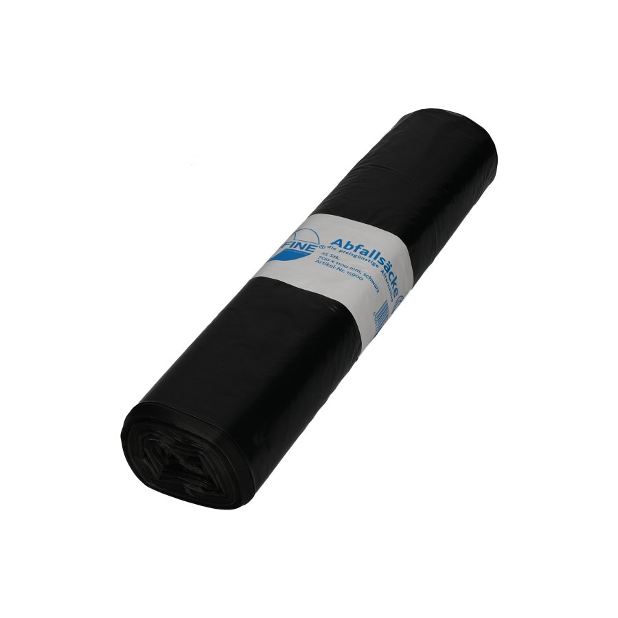 Deiss poki 70x110cm 120ltr Ecofine svartur 25my 25stk LDPE