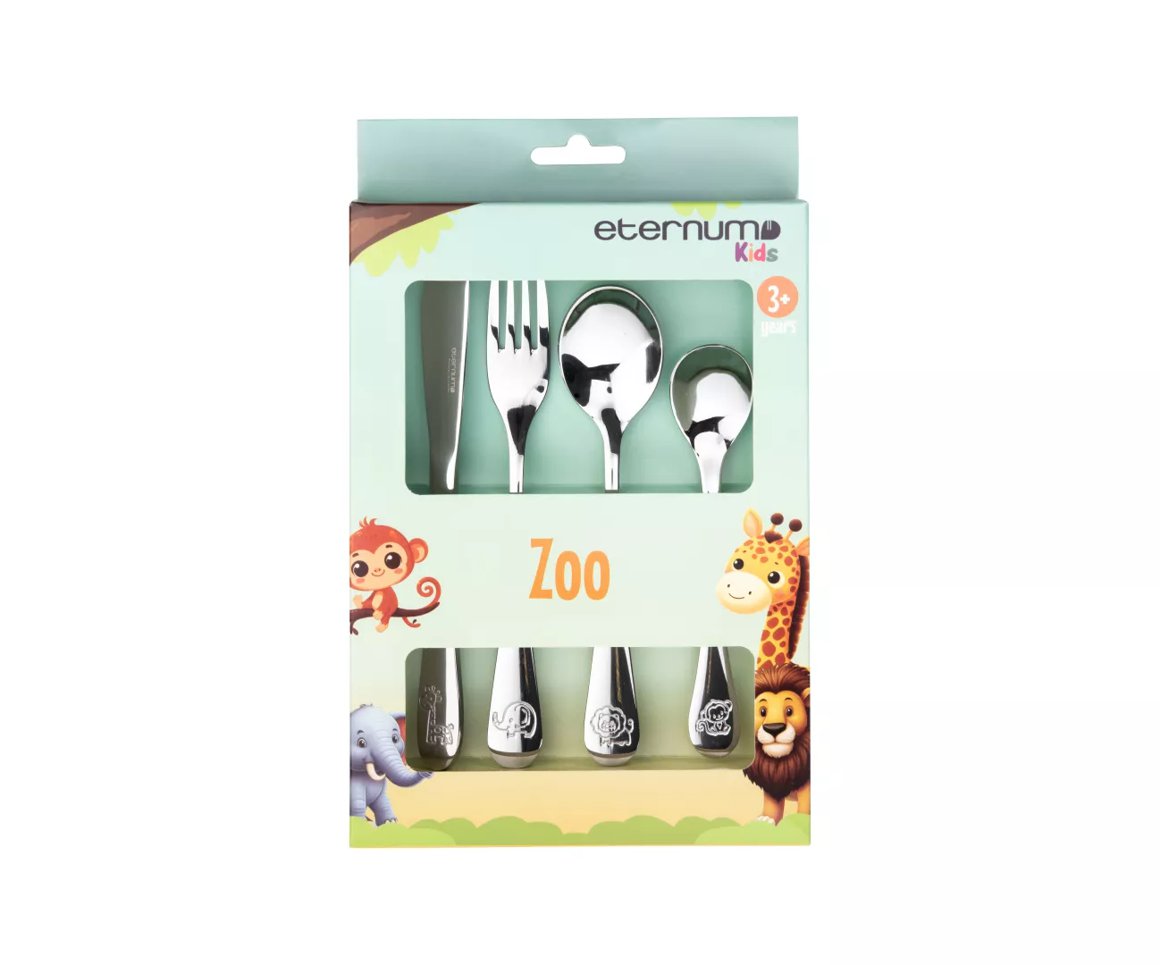 Barna hnífaparasett stál Zoo 4stk