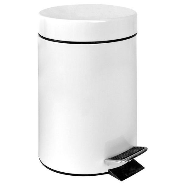 Fata með fótstigi 20l málm/hvít 
