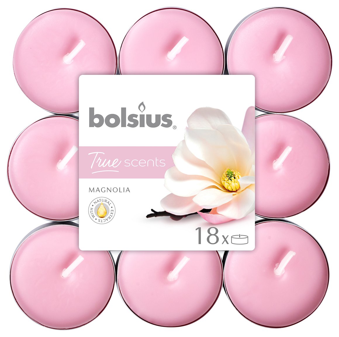 Bolsius ilmteljós True scents magnolia 18stk