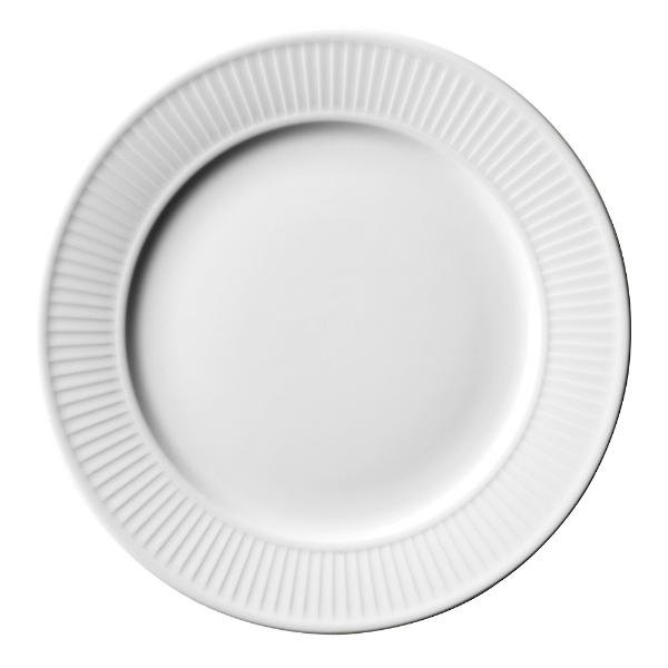 Plissé diskur hvítur 22cm 6stk