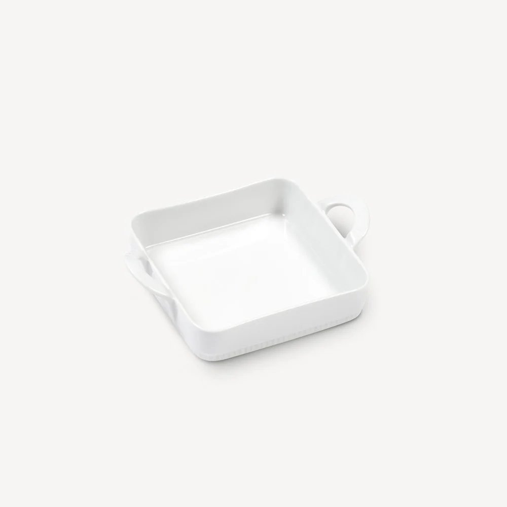 Toulouse ferk, eldfast mót með handföngum hvítt 16x11cm