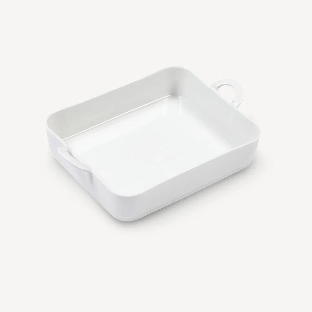 Toulouse fer, eldfast mót með handföngum hvítt 34x25cm