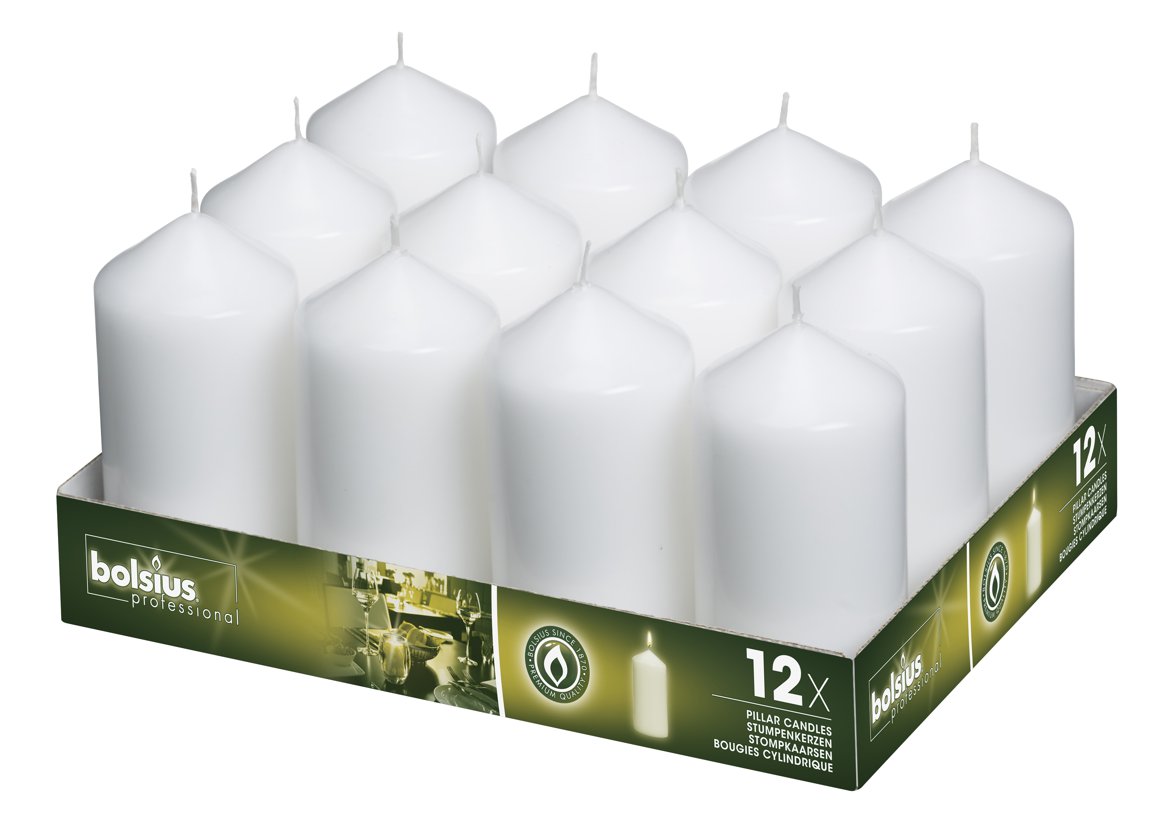 Bolsius kerti hvít 12x6cm 12stk