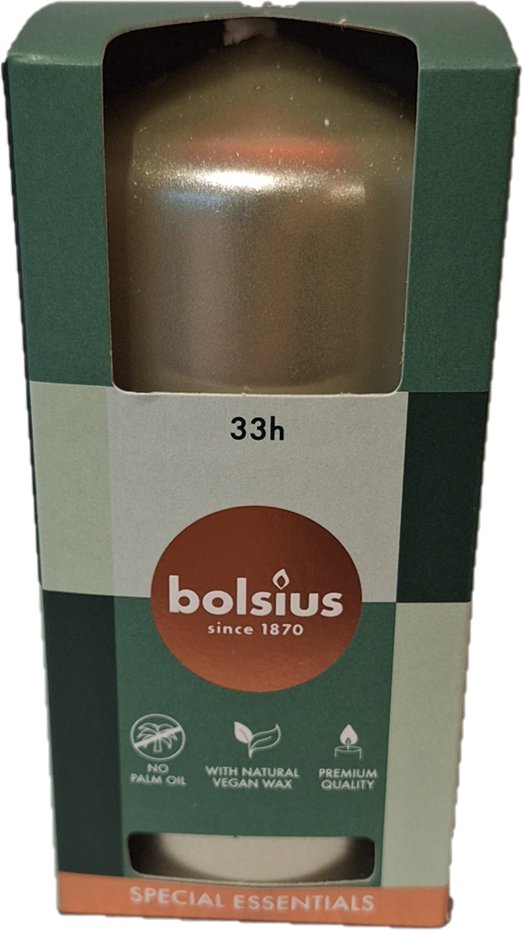 Bolsius kerti met. White silver 12x6cm