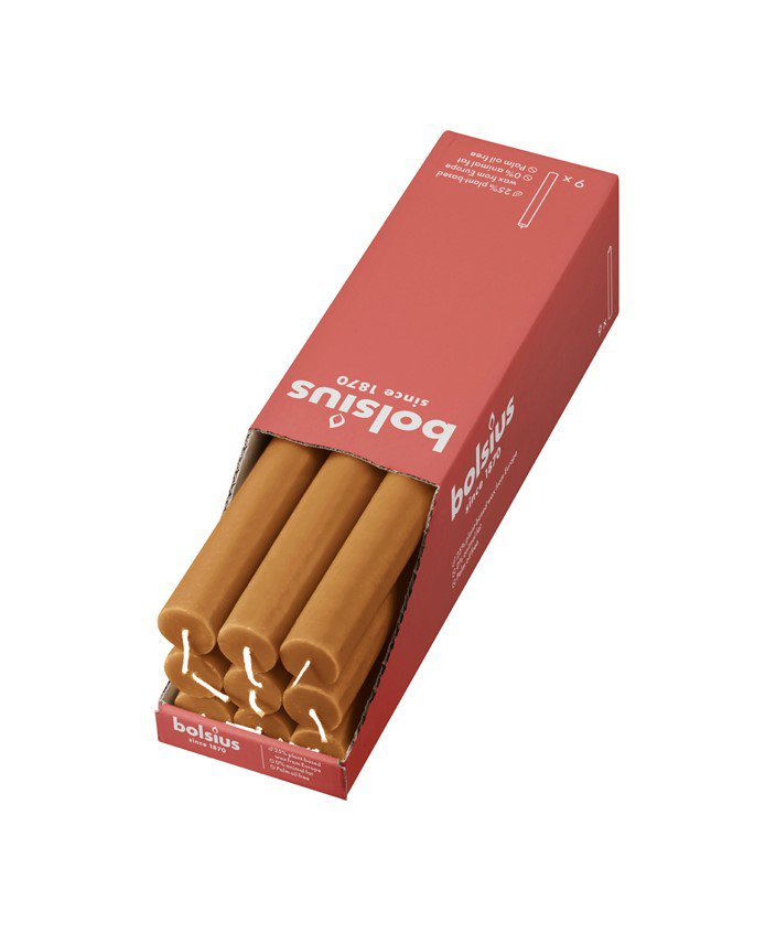 Bolsius kerti 27cm brún 13klst 9stk rustic