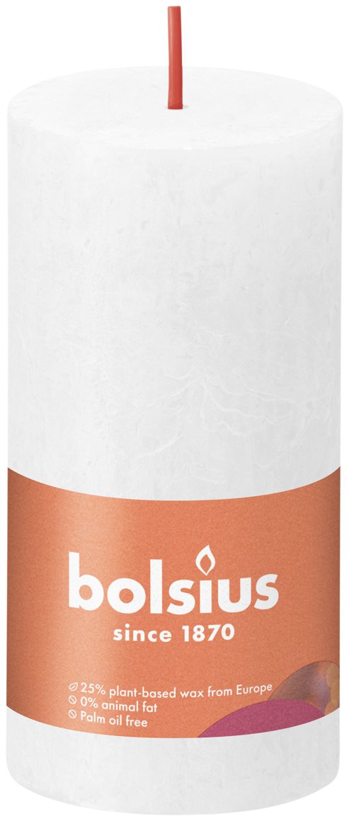 Bolsius kerti hvít 10x5cm rustic