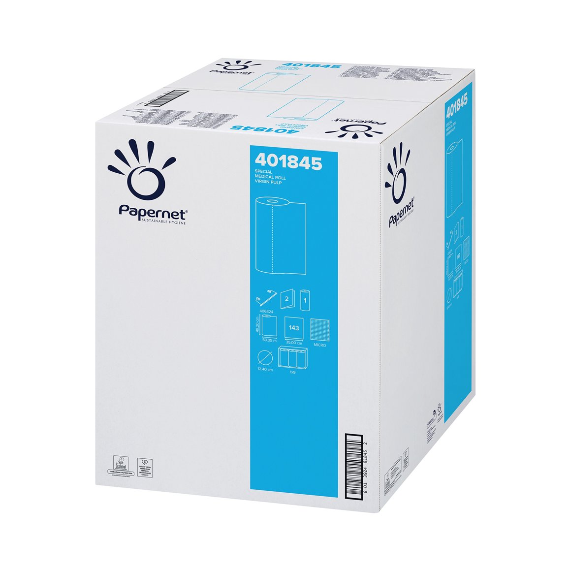 Papernet bekkjapappír 49,2cmx50m, 9rl 2l E