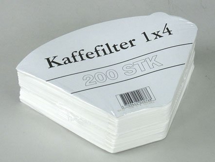 Kaffipokar nr.4 hvítir 200stk