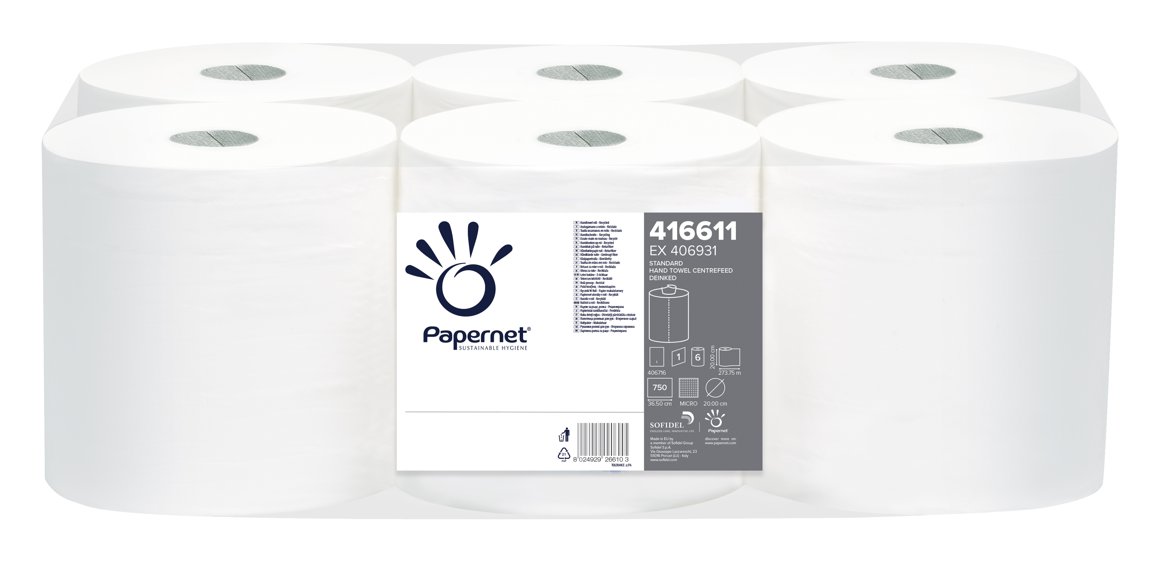 Papernet T-þurrkur Standard/hvítar 6rl 274m M2