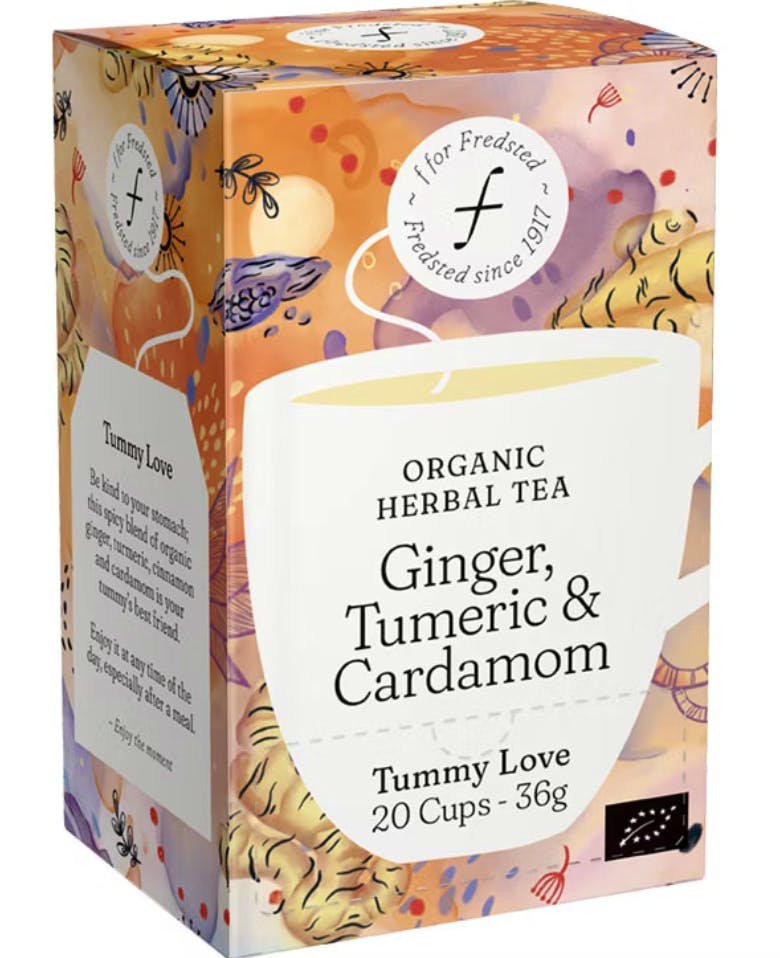 Fredsted te organic engifer, turmerik&kardim. 20stk