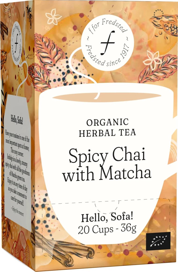 Fredsted te organic spicy chai with matcha 20stk