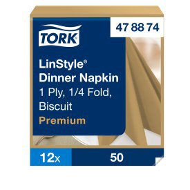 Tork serv. LinStyle 39cm brún. 50stk