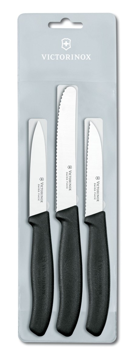 Victorinox grænmetishnífar svartir, 3stk