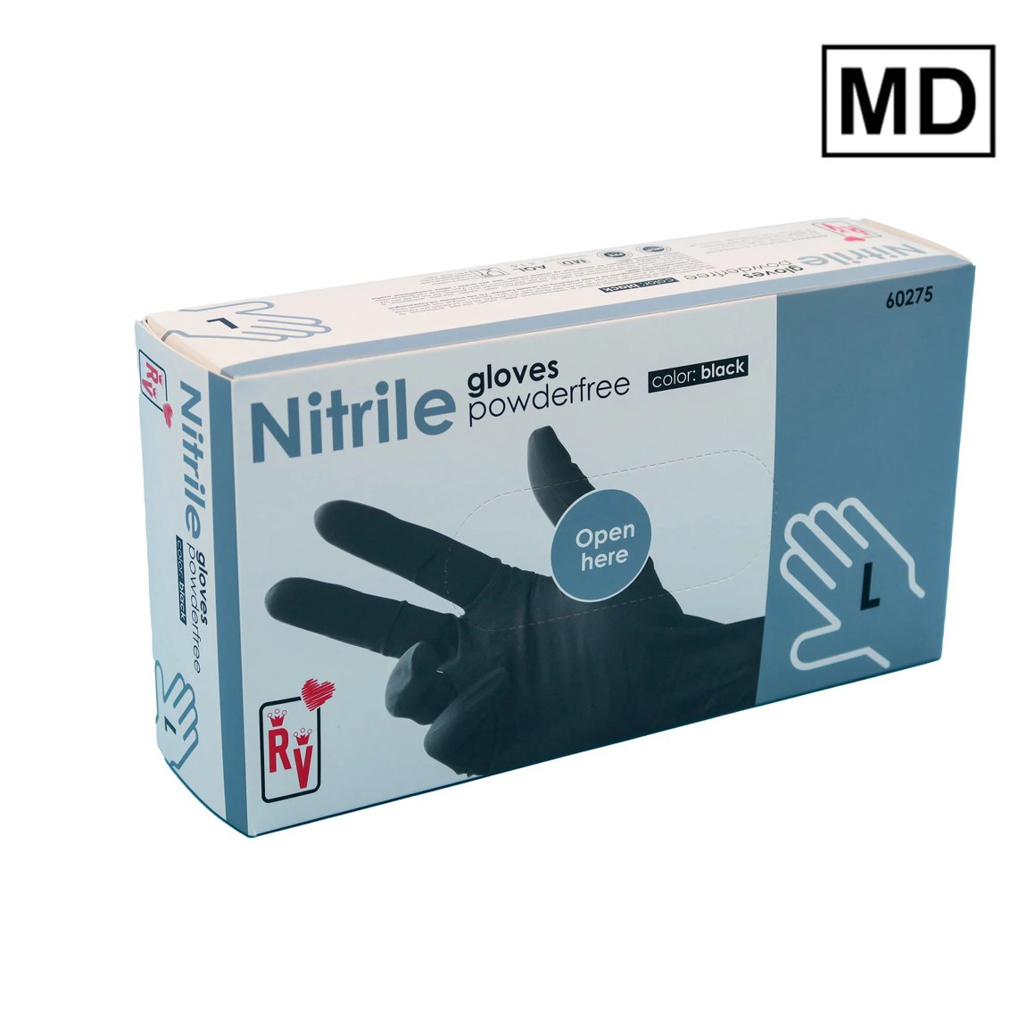 RV Nitrile Hanskar svartir L, 100 stk