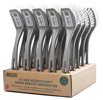 Uppþvottabursti nylon mjór grár