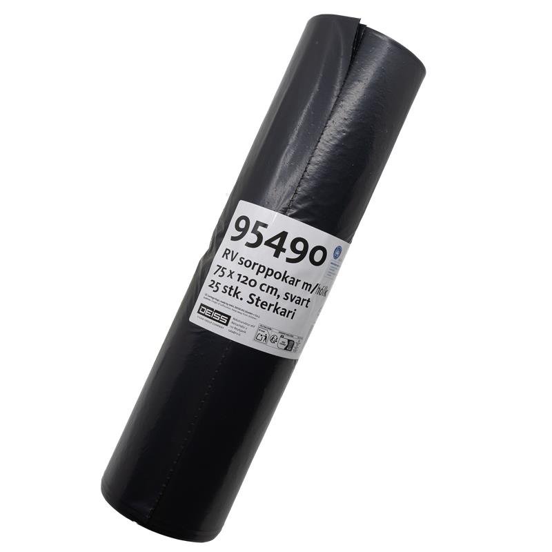 RV poki 75x120cm STERKARI svartur 55my m/hólk 25stk