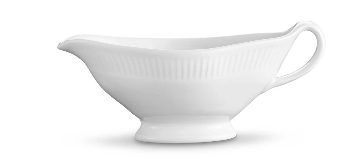 Plissé sósuskál hvít 30cl