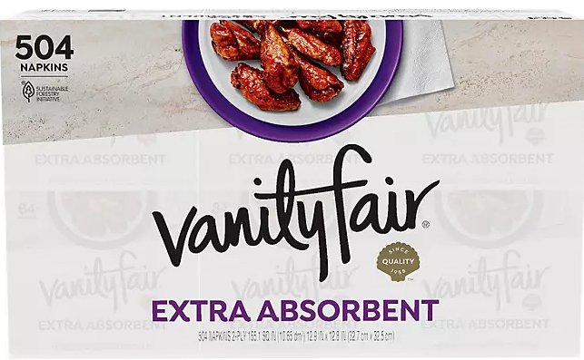 Vanity fair serv. 32cm 2l hvítar 504 stk