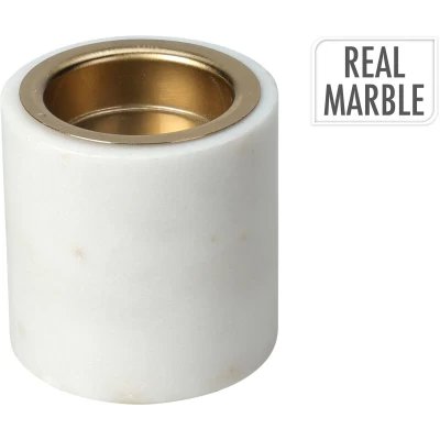 Kertastjaki marmara hvítur fyrir teljós 6x6cm