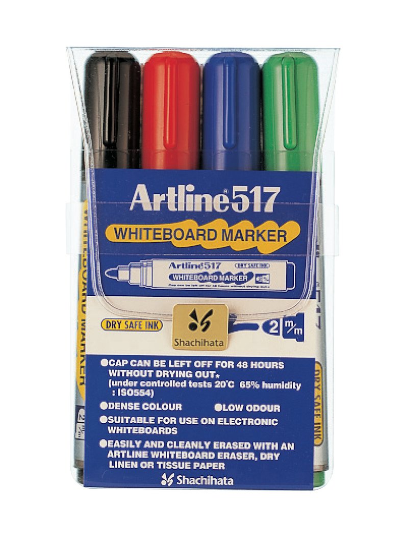 Artline 517 töflutúss með ávölum oddi 4 í pk