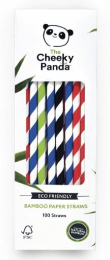 The Cheeky Panda bambus sogrör 6mm multi. 100 stk