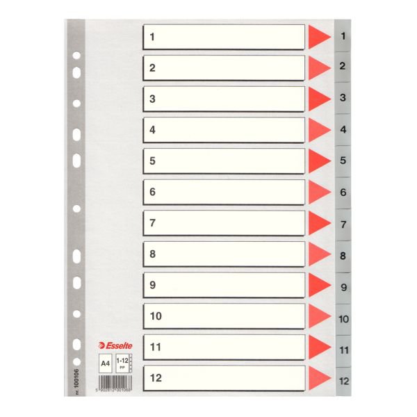 Esselte A4 Milliblöð 1-12