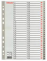 Esselte A4 Milliblöð 1-54