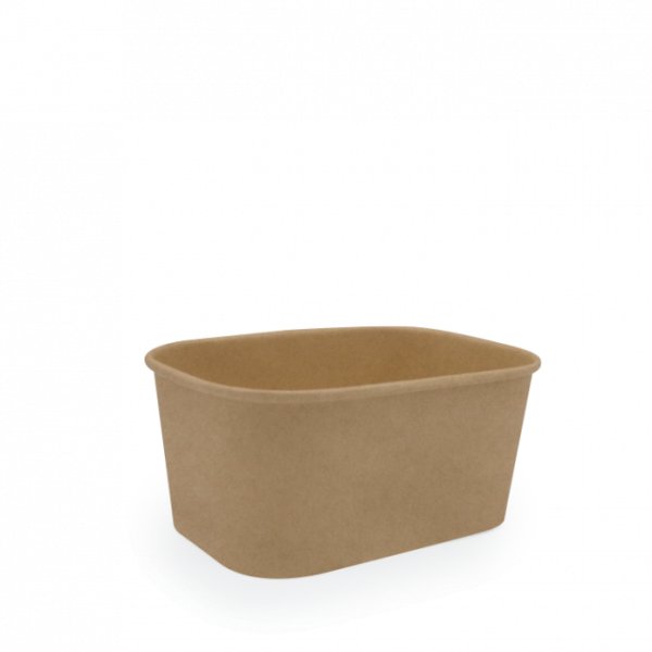 Salatbox ferkantað bioware 1000ml, brúnt 50stk