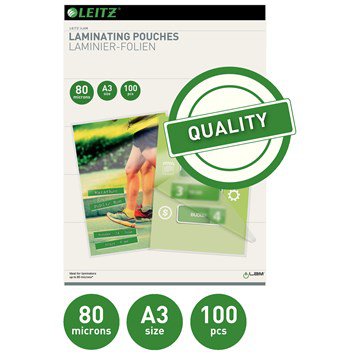 Leitz Plöstunarvasar A3 80mic 100 í pk