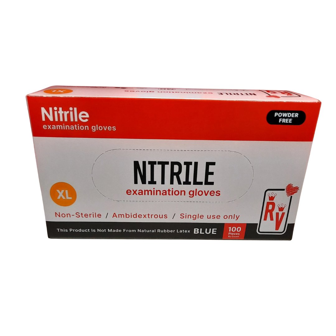 RV Top Glove nitrile hanskar bláir XL 100stk