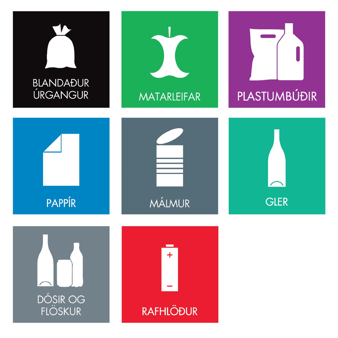 Límmiðar fyrir flokkun 8stk 10x12