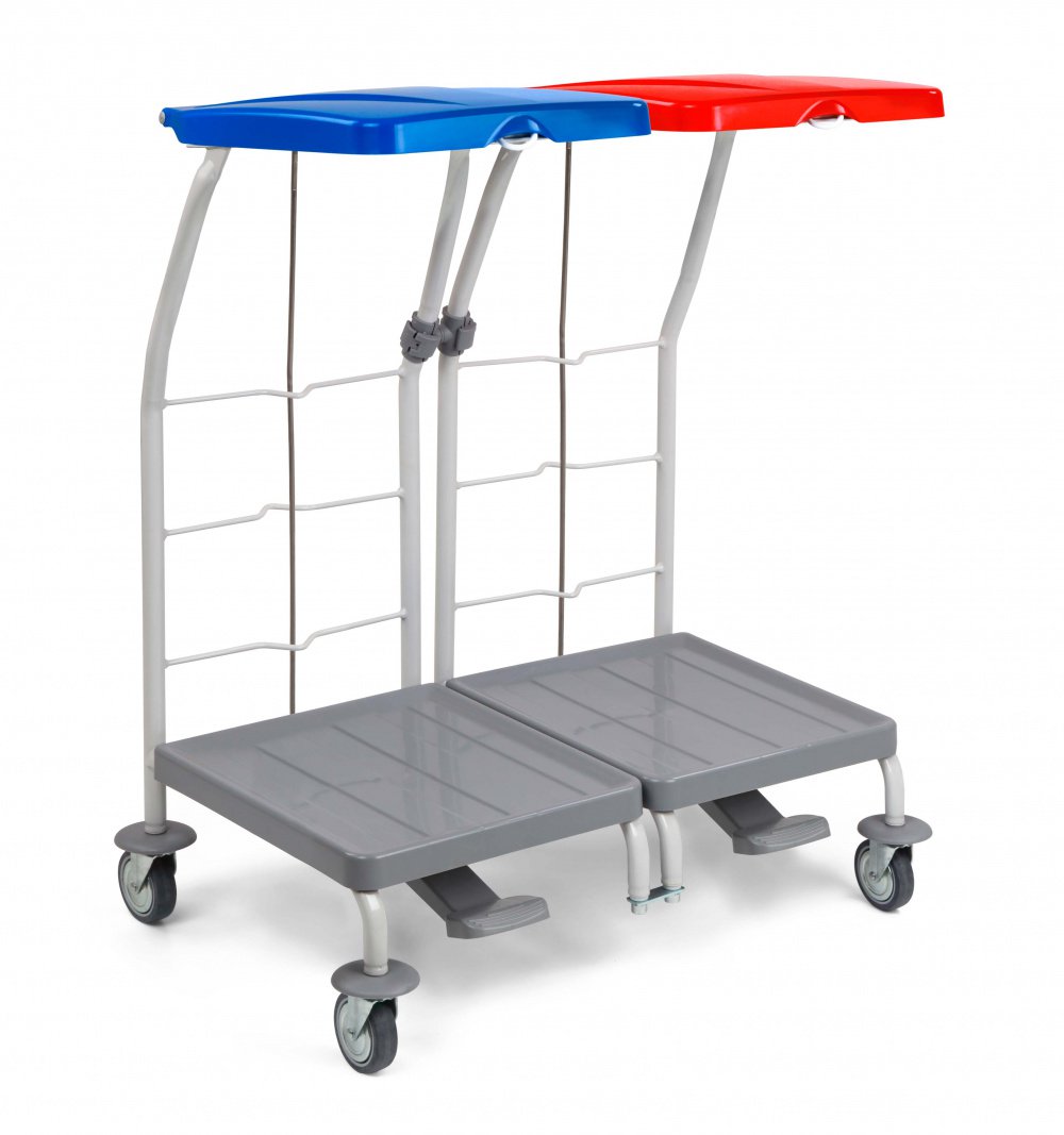 Filmop flokkunargrind 2x70l með bl/rau loki og fót